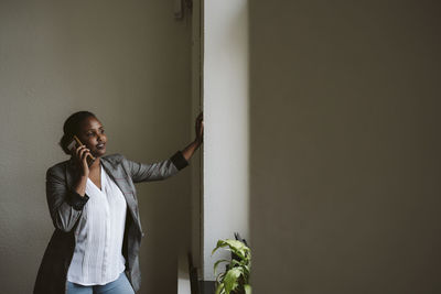 Woman talking via cell phone