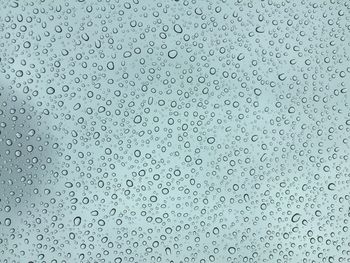 Full frame shot of raindrops on window