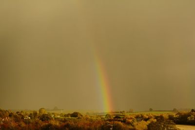 Scenic view of rainbow against clear sky