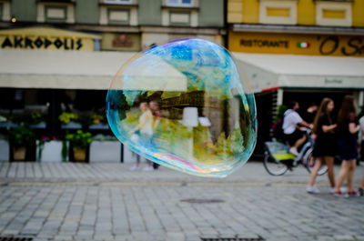 Soap bubbles in the city