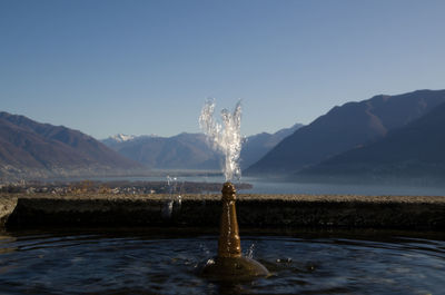 Scenic view of mountains against clear sky