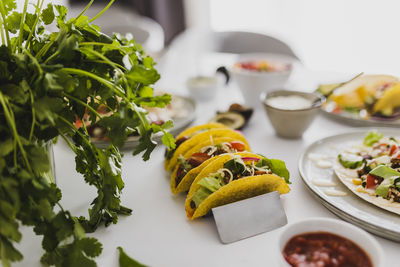 Healthy feast with various mexican food