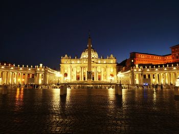 View of illuminated building at night