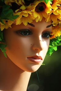 Close-up portrait of a beautiful young woman