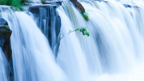 Low angle view of waterfall