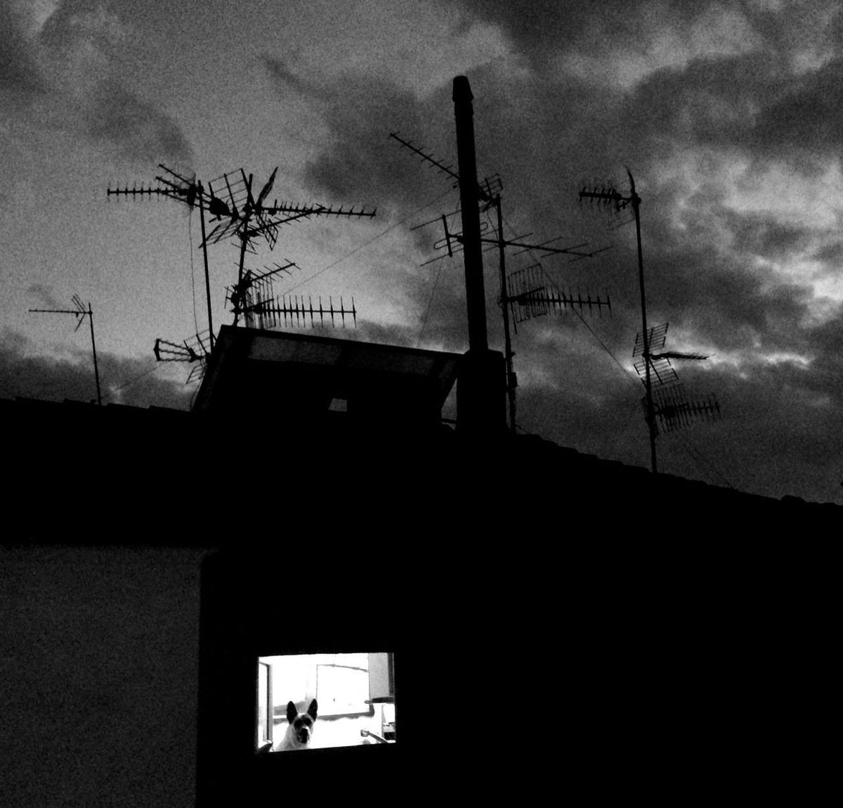 silhouette, built structure, architecture, building exterior, sky, low angle view, cloud - sky, house, fuel and power generation, cloudy, technology, dusk, cloud, construction site, outdoors, crane - construction machinery, dark, electricity pylon, no people, residential structure