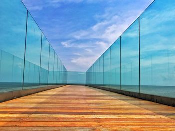 View of empty bridge against sky