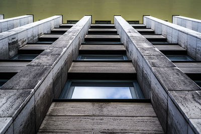 Low angle view of staircase by lake