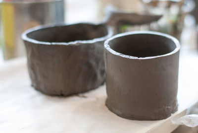 Close-up of coffee cup on table