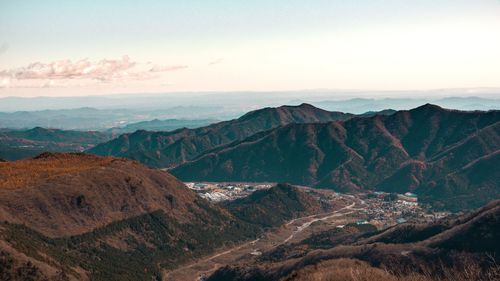 Scenic view of mountains against sky