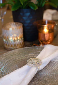 Close-up of candles on table