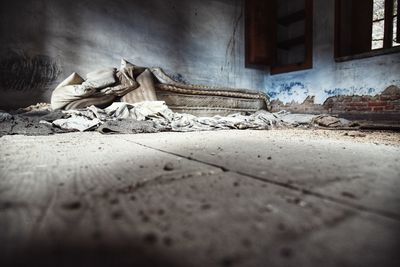 Close-up of abandoned building