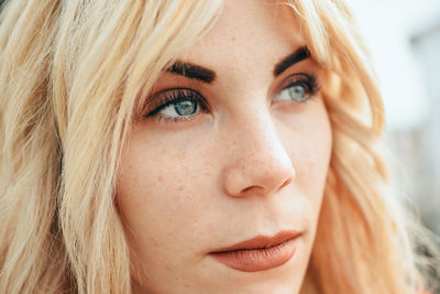 Close-up portrait of a beautiful young woman