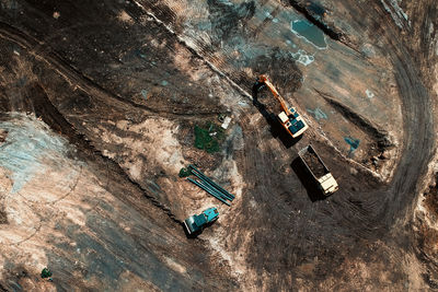 High angle view of construction site