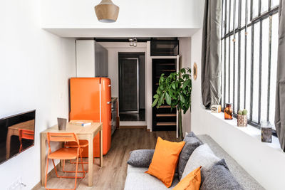 Empty chairs and table at home