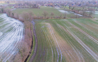 Aerial view of agricultural landscape