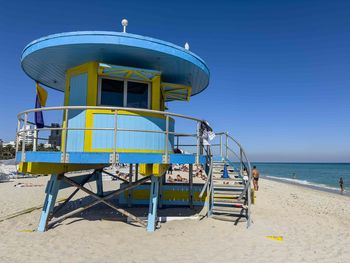 Rescue post, lifeguard tower on south beach in miami beach in the city of miami florida 