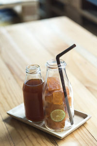 Glass of jar on table