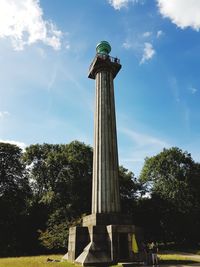 Low angle view of statue in park