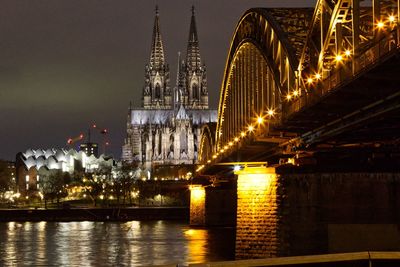 Illuminated city at night