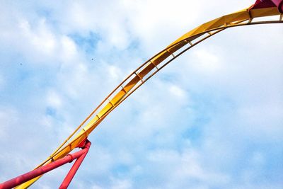 Low angle view of rollercoaster against clear sky