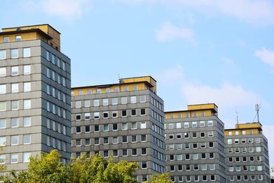 Low angle view of buildings against sky