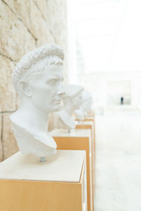 Close-up of angel statue in museum