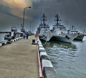 Boats in harbor