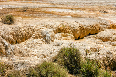 High angle view of rocks on land