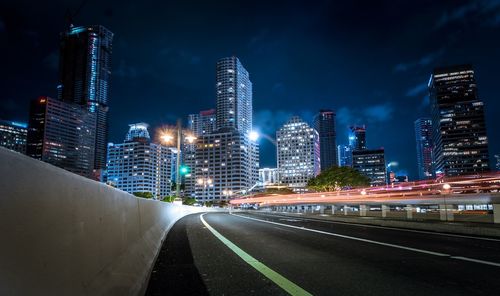 Illuminated city at night