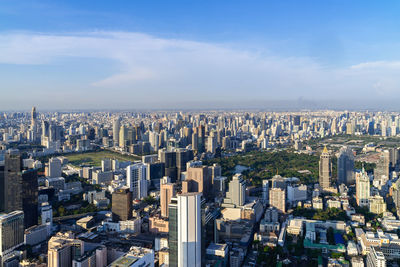 High angle view of city against sky