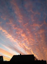 Low angle view of sky at sunset