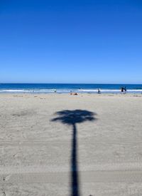 Scenic view of beach against clear sky