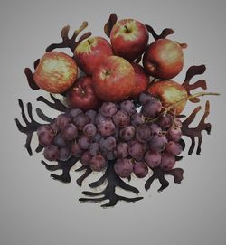 High angle view of apples on table