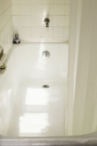 High angle view of bathtub at home