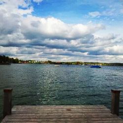 View of pier in sea