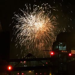 Low angle view of firework display