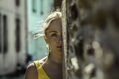 Close-up portrait of young woman