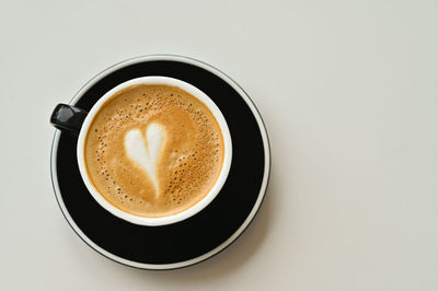 High angle view of coffee on table