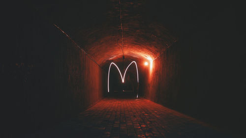 Man in illuminated night