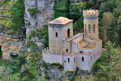 High angle view of old building