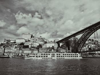 View of buildings against cloudy sky