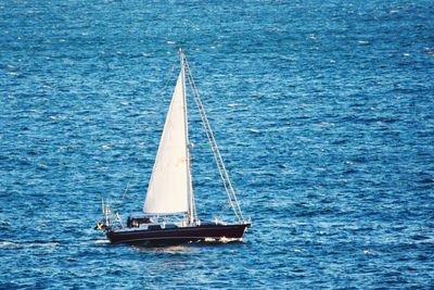 Sailboat sailing on sea