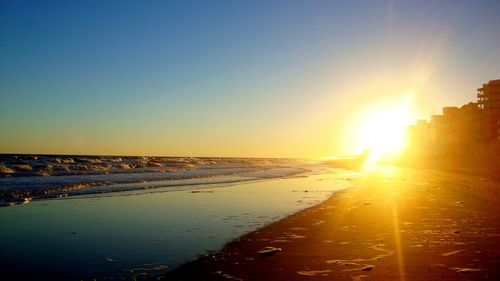 Scenic view of sunset over sea