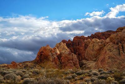 Rock formations against sky