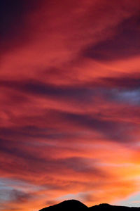 Low angle view of orange sky