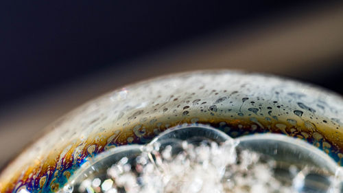 Soap bubbles, abstract background, close up, selective focus