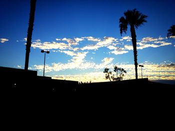 Low angle view of silhouette trees against sky at sunset