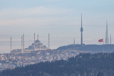 View of the blue mosque from a distance in istanbul