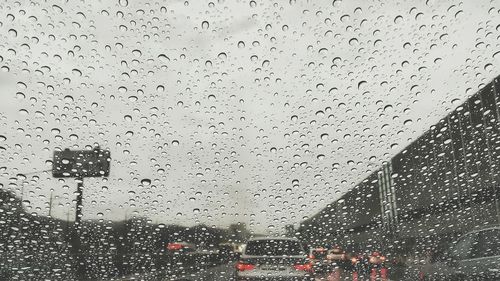 Close-up of water drops on glass